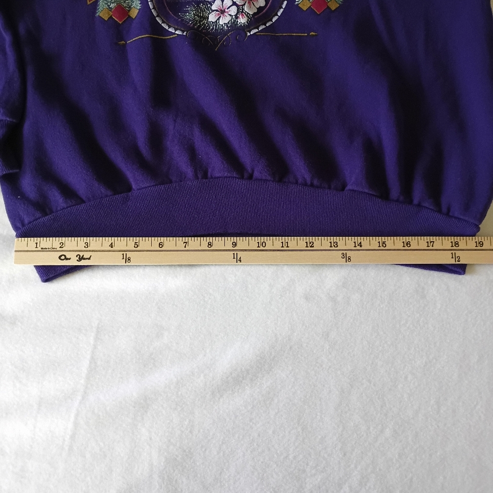 Vintage Wisconsin Sweatshirt Men's XL 90s Jerzees Crewneck Purple Graphic Print. - Picture 9 of 12